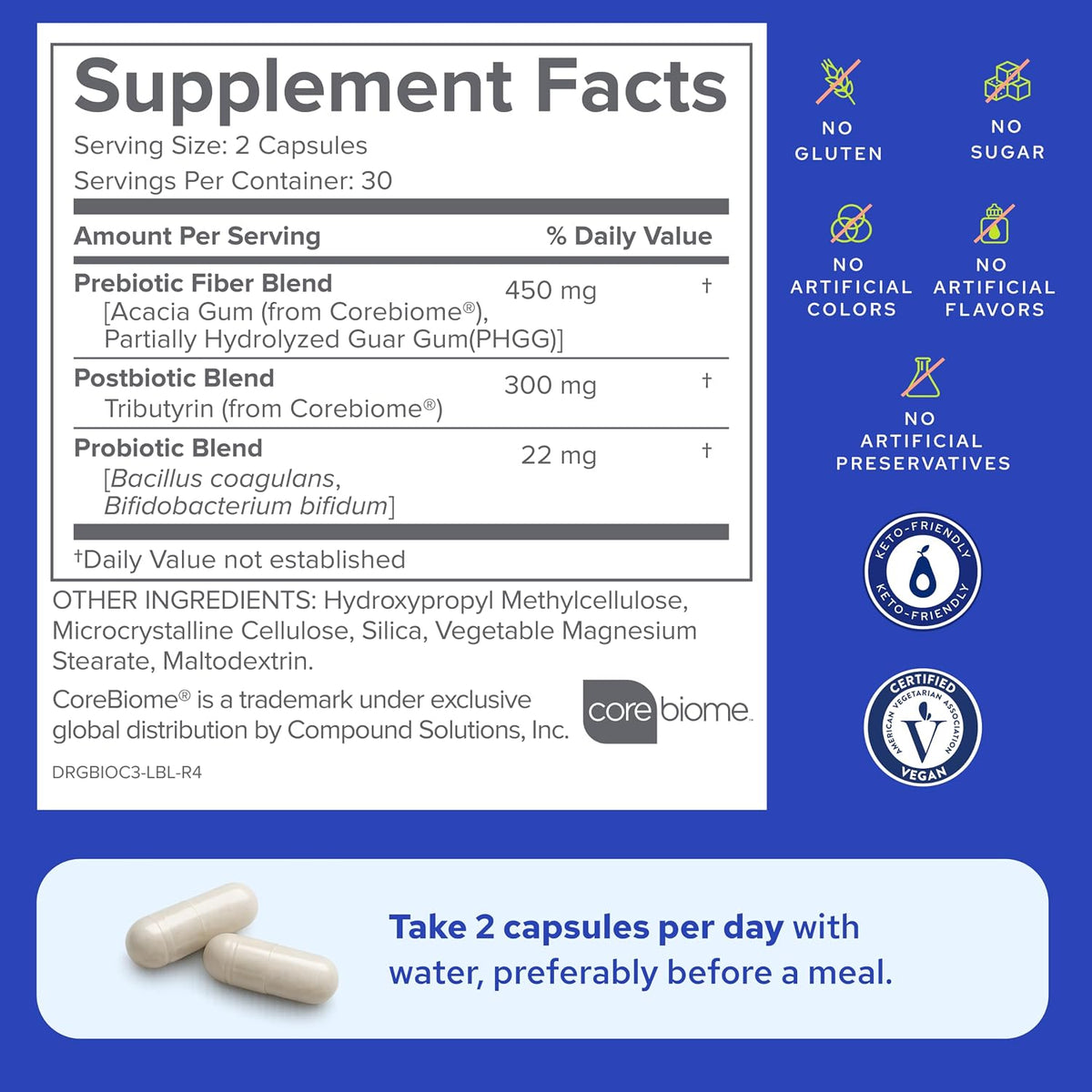 Gundry MD Bio Complete 3 Prebiotic Probiotic Postbiotic – 30 Day Supply