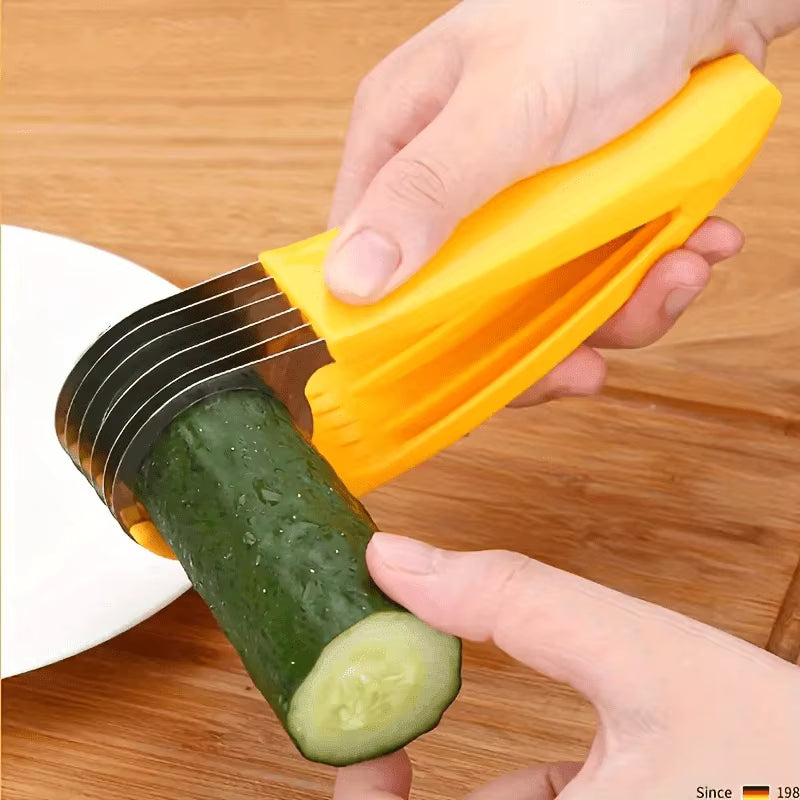 1pc Stainless Steel Manual Slicer - Food-Safe, Easy-to-Use, Round Blade for Bananas