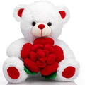 Valentines Day Bear Holding Rose Plush Toy Stuffed Animal
