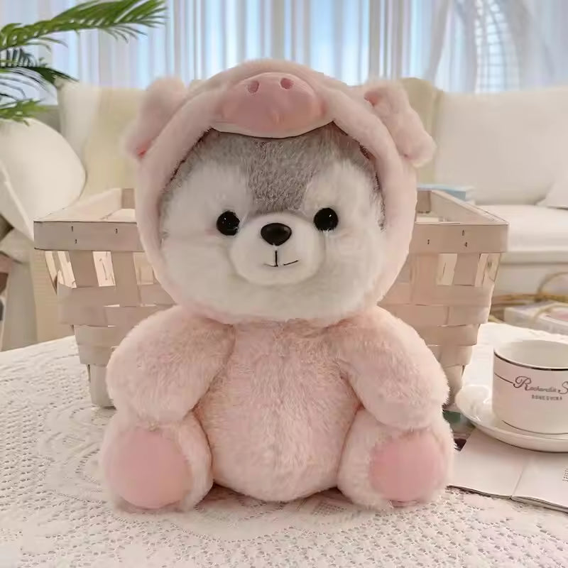 20cm Cute Dog Plush Toy Stuffed Husky Cosplay Pig Soft Doll Creative Animal