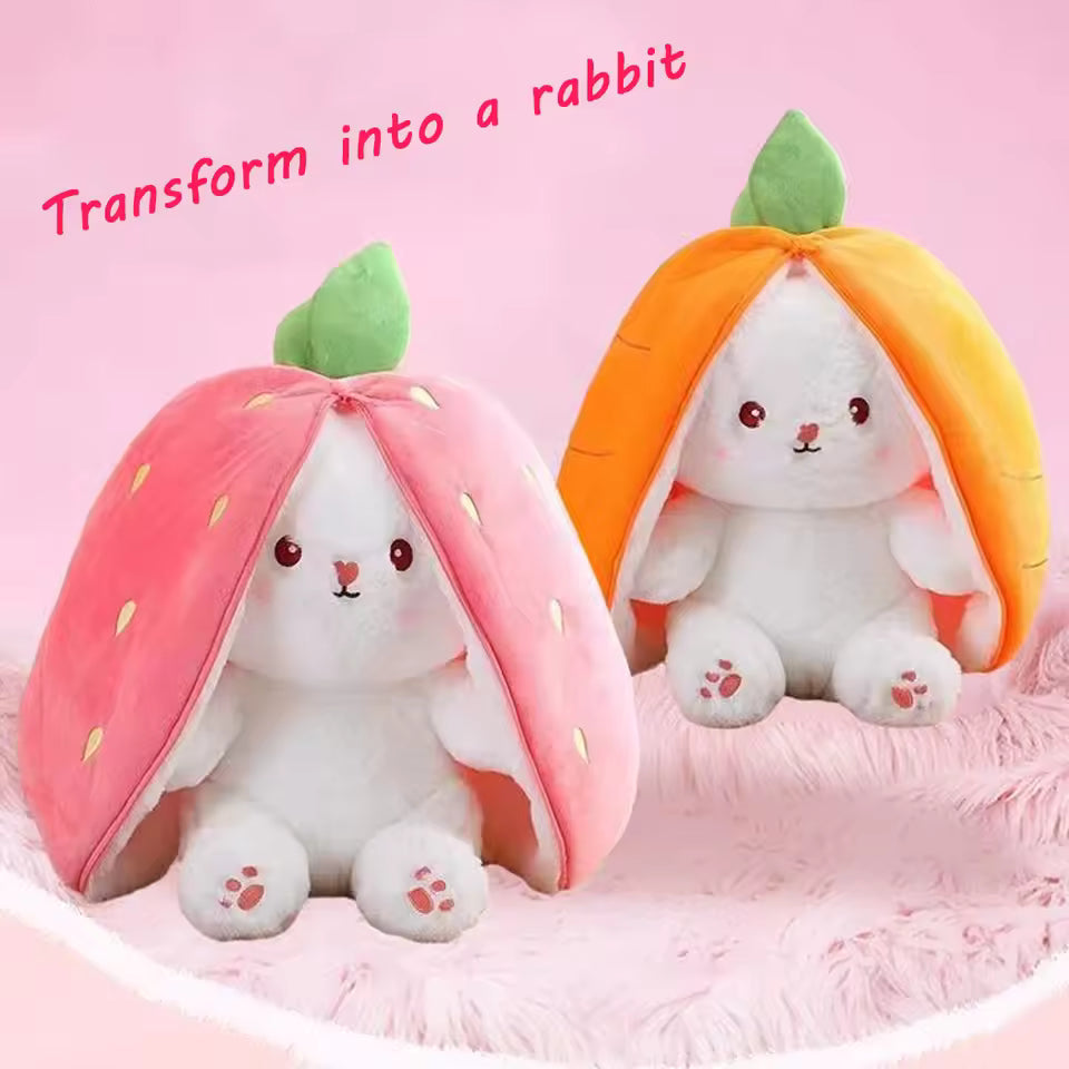 Cute Deformed Rabbit Plush Toy Strawberry Carrot Style 18CM/25CM/35CM