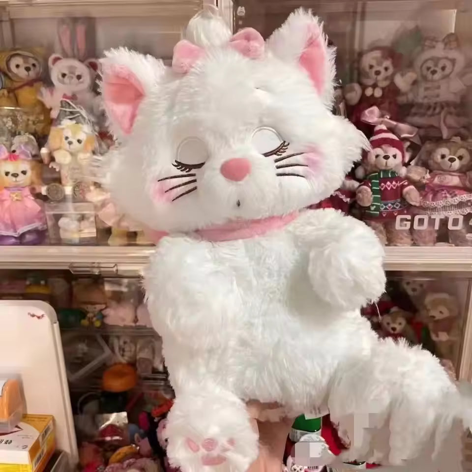 30cm Marie Cat Plush Dolls The Aristocats Cartoon Sleepy Face Marie Bow Plushies Doll