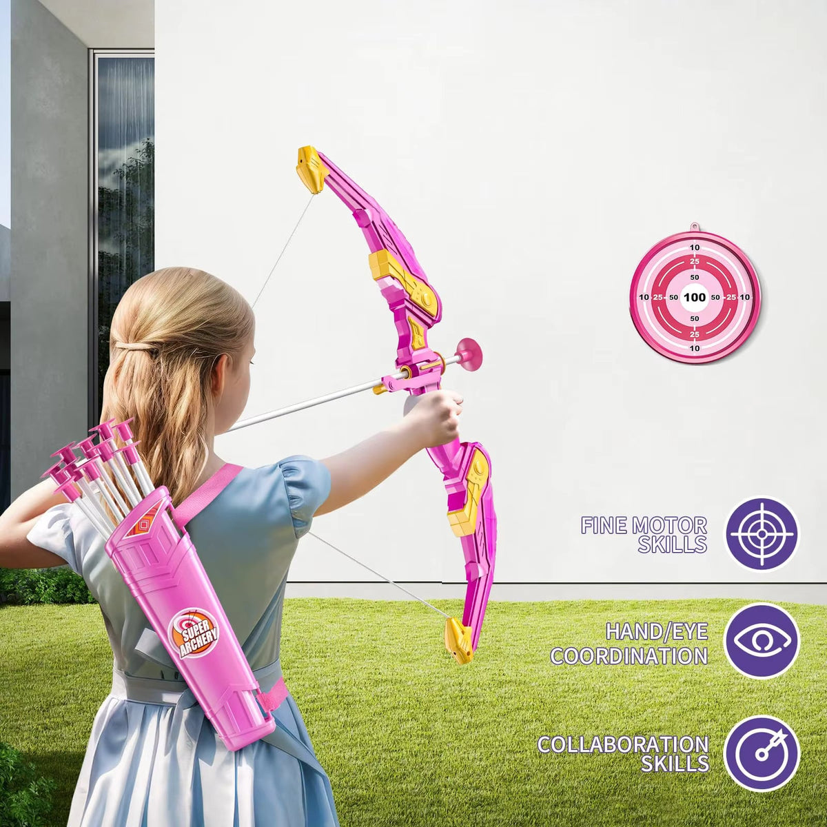 Children's Bow and Arrow Set Archery Toy Set Indoor and Outdoor Toys