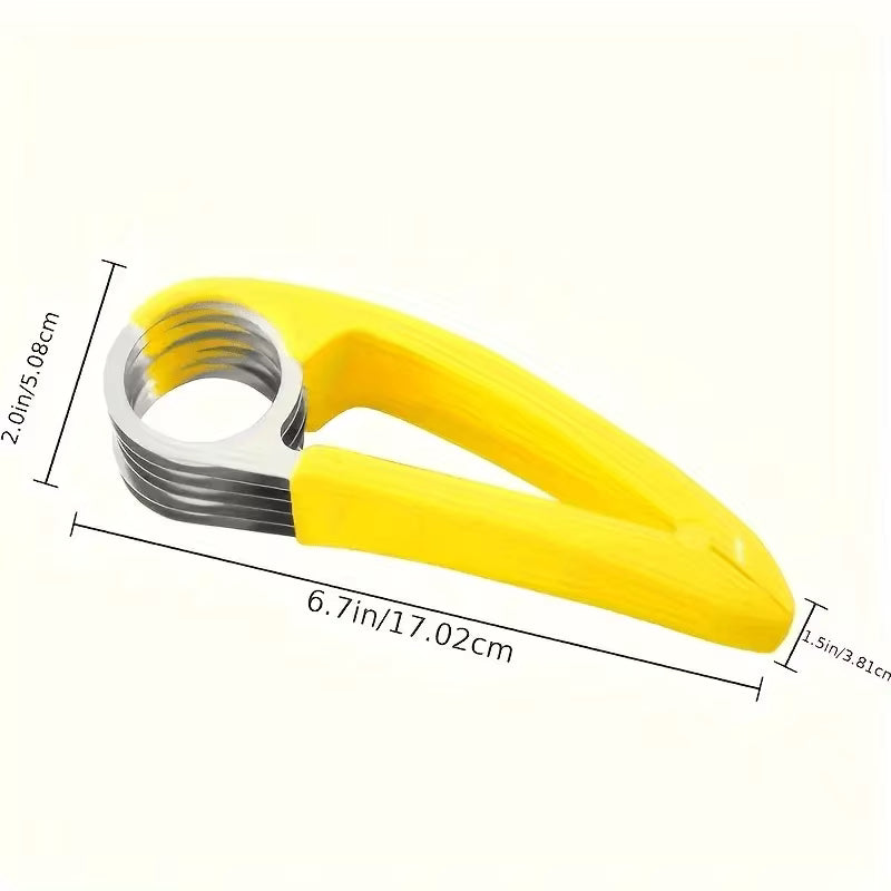 1pc Stainless Steel Manual Slicer - Food-Safe, Easy-to-Use, Round Blade for Bananas
