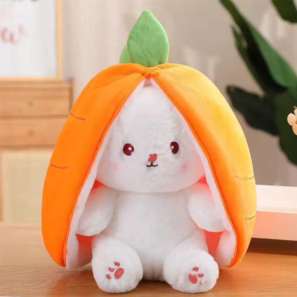 Cute Deformed Rabbit Plush Toy Strawberry Carrot Style 18CM/25CM/35CM