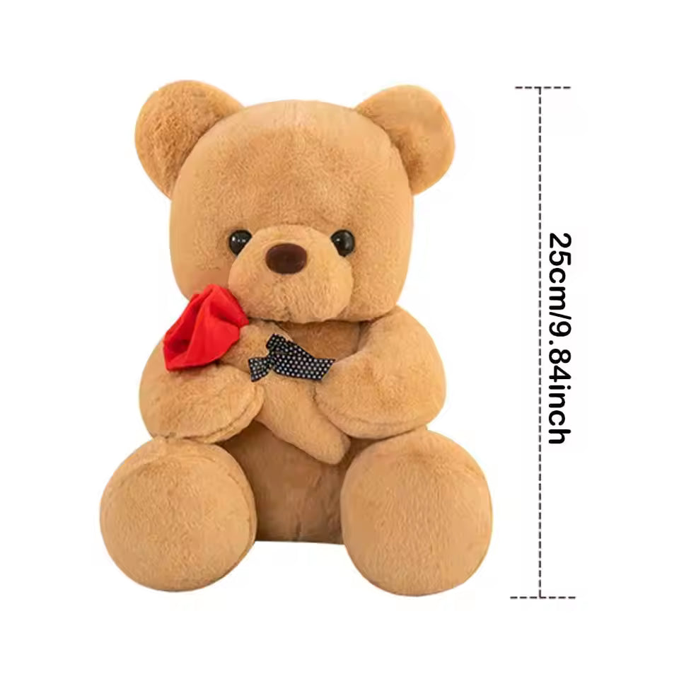 25cm Kawaii for Valentines Day Gift Teddy Bears Stuffed Animal Rose Bear Doll