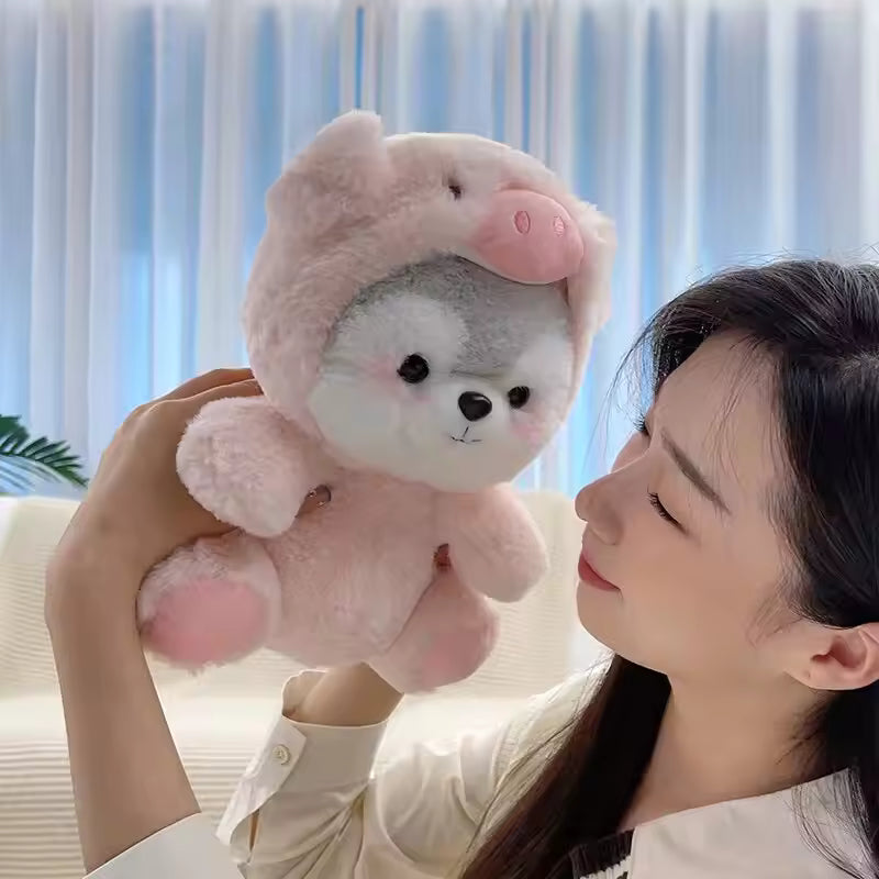 20cm Cute Dog Plush Toy Stuffed Husky Cosplay Pig Soft Doll Creative Animal