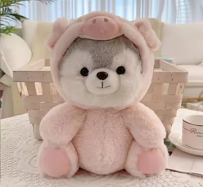 20cm Cute Dog Plush Toy Stuffed Husky Cosplay Pig Soft Doll Creative Animal