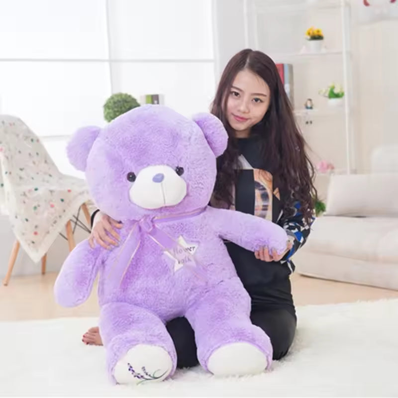35/80cm Cute Purple Bear Plush Toys High Quality Stuffed Lovely Animals Bear Dolls