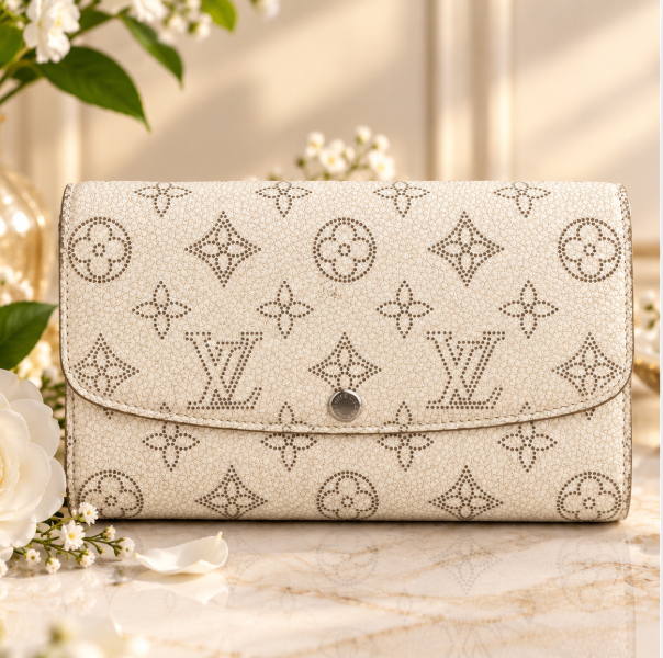 Louis Vuitton Mahina Portefeuille Iris Cream Long Wallet
