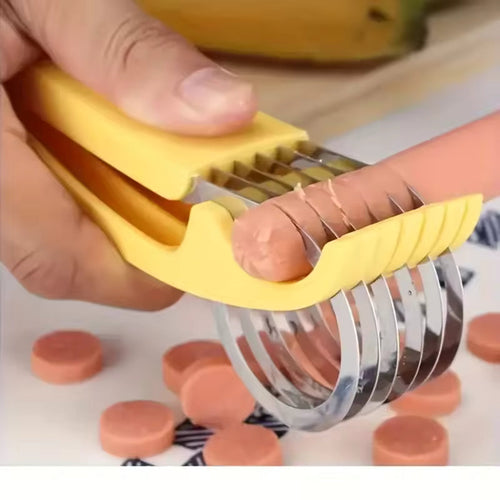 1pc Stainless Steel Manual Slicer - Food-Safe, Easy-to-Use, Round Blade for Bananas