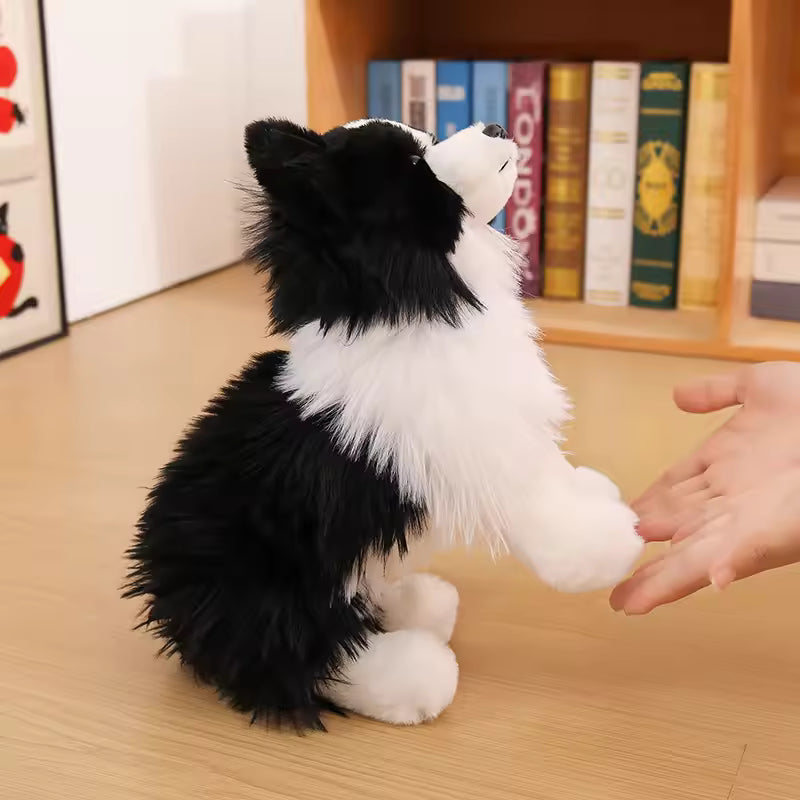 Simulation Border Collie Stuffed Lifelike Plush Toy Smart Dog Pet