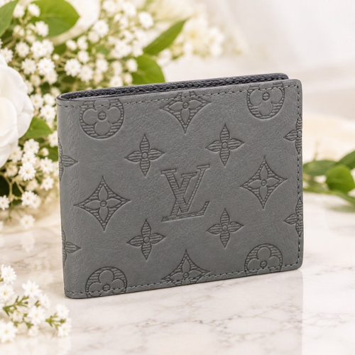 LOUIS VUITTON Monogram Shadow Portefeuille Multiple Wallet Bifold Gray