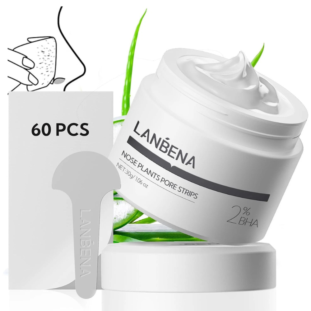 Deep Cleansing Nose Pore Strips 60pcs for Blackhead Removal & Pore Care | Facial Skincare Treatment – LANBENA