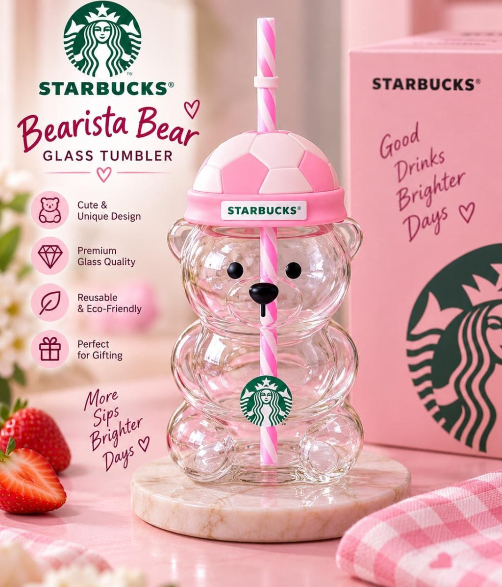 Starbucks Limited Edition Bearista Strawber Glass Cup 2026 FIFA World Cup