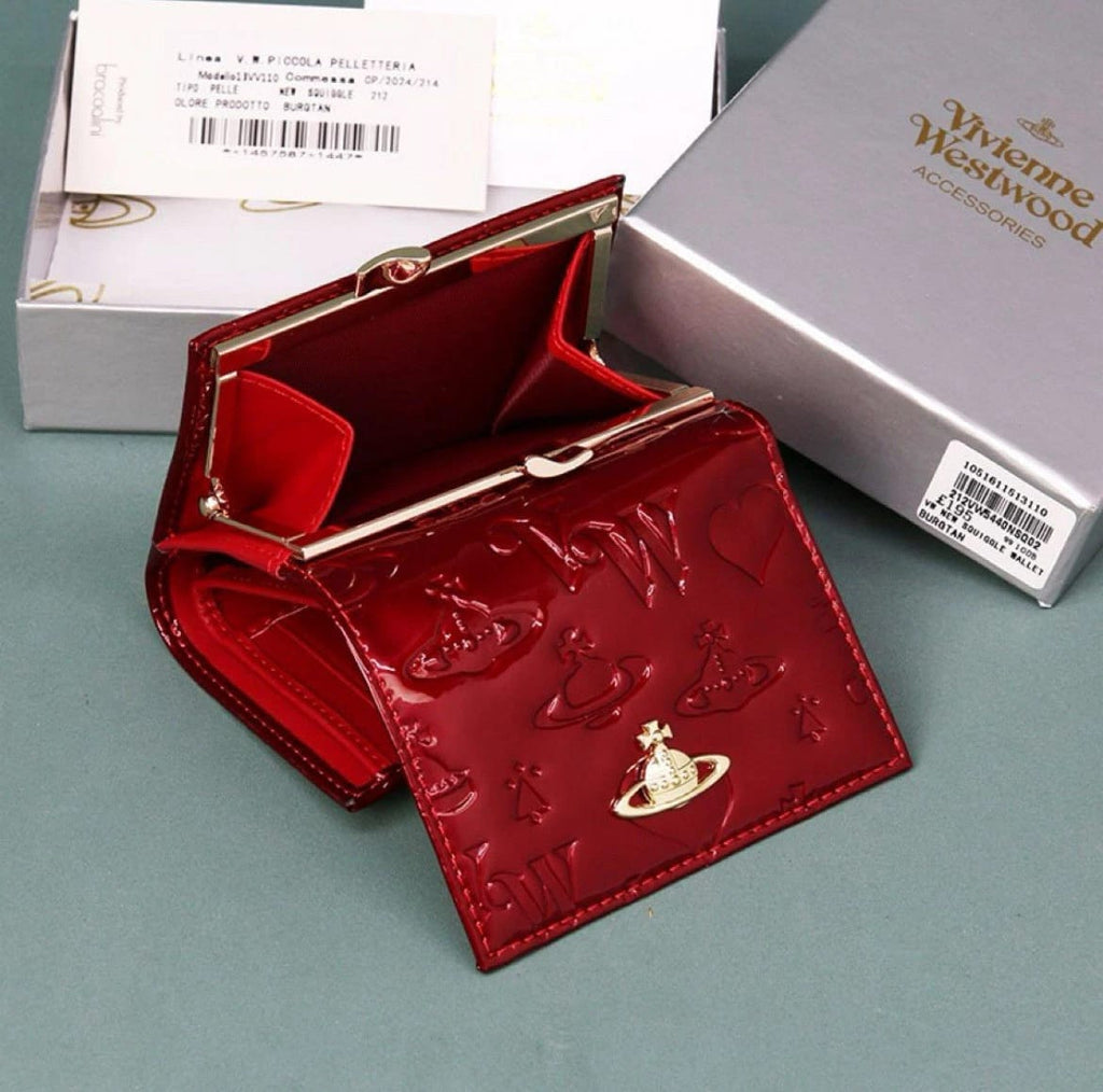 Vivienne Westwood Tri-fold Wallet Red Enamel Orb Outlet
