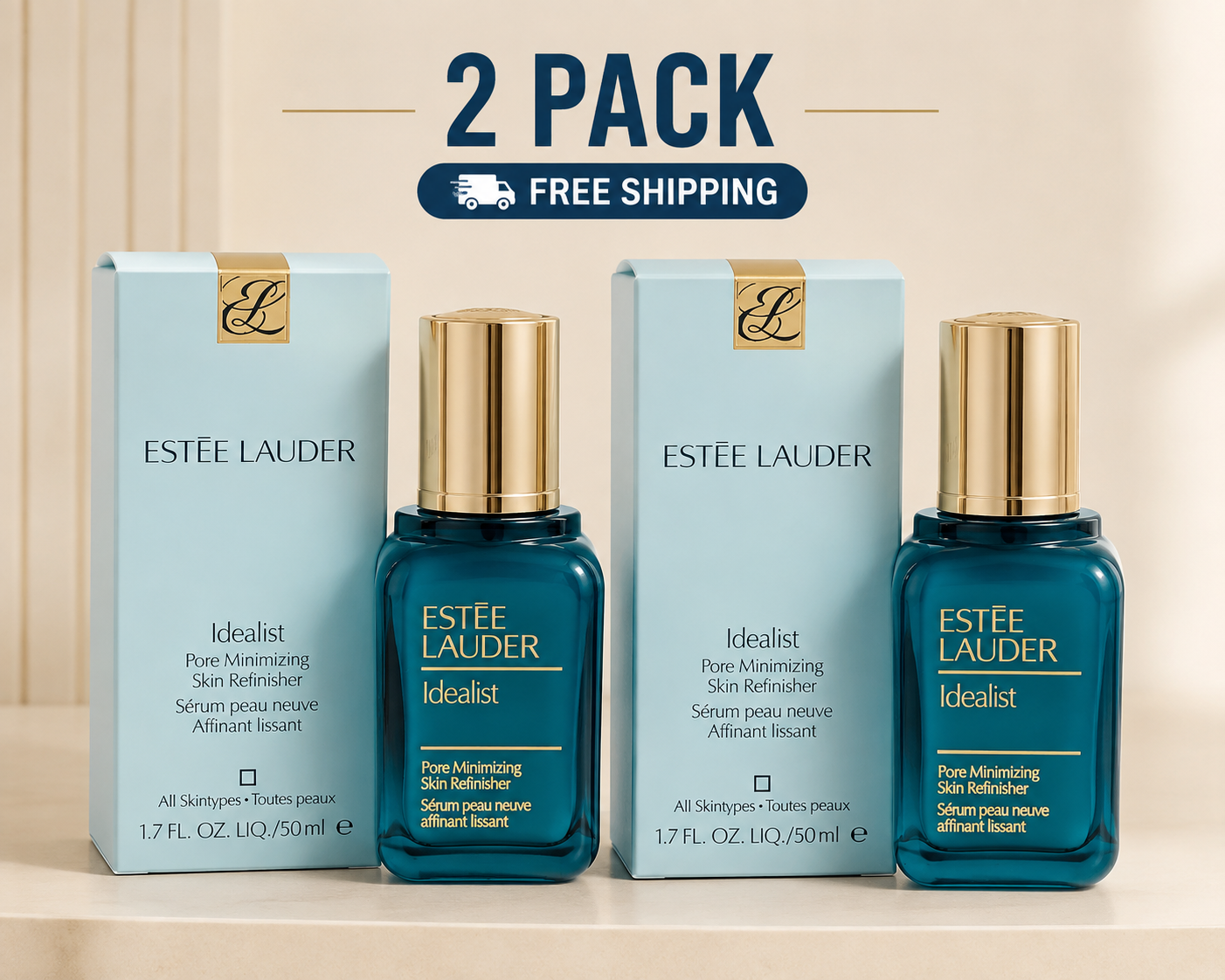 2 Pack Estee Lauder Idealist Pore Minimizing Skin Refinisher 50 ml/1.7 oz