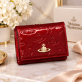 Vivienne Westwood Tri-fold Wallet Red Enamel Orb Outlet