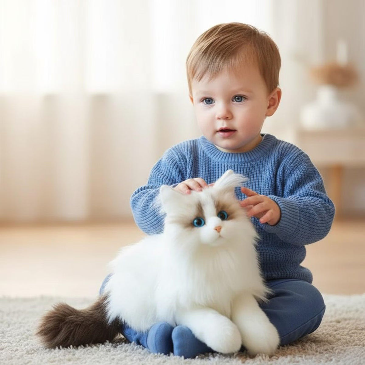 Realistic Calico Cat Plush | Weighted Cat Plush Toy | Companion Plush Animal
