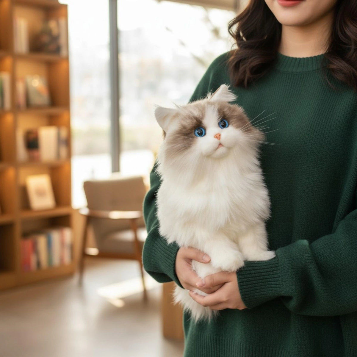 Realistic Calico Cat Plush | Weighted Cat Plush Toy | Companion Plush Animal