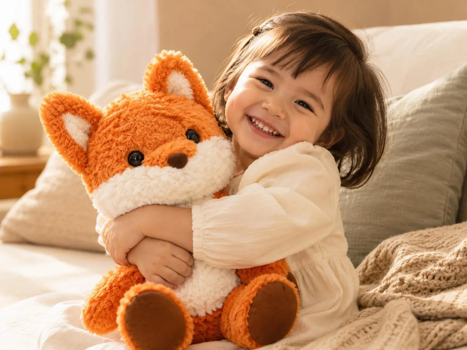 Soft Fox Plush Toy | Cuddly Stuffed Animal Pillow Doll, Woodland Companion