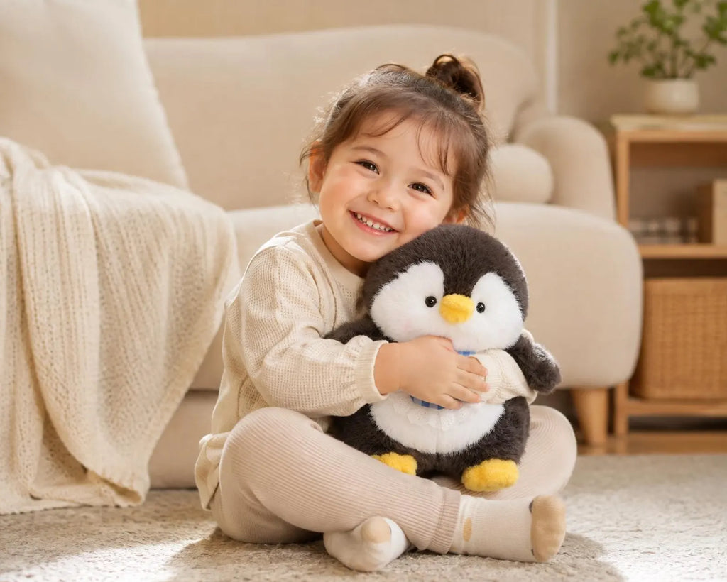 Bib Penguin Plush Toy | Soft Short-Plush Stuffed Animal, PP Cotton Filling
