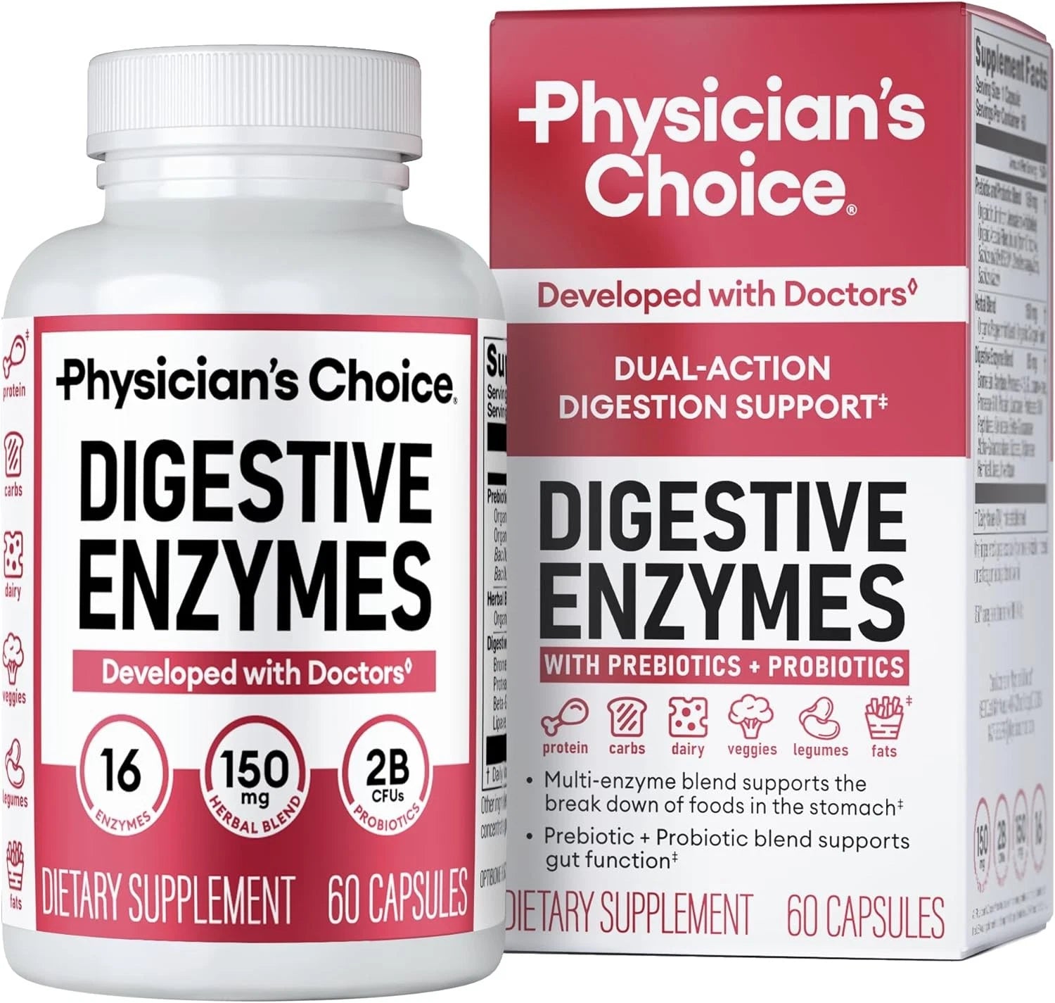 Physician's CHOICE Digestive Enzymes for Bloating & Digestion - 16 Enzymes