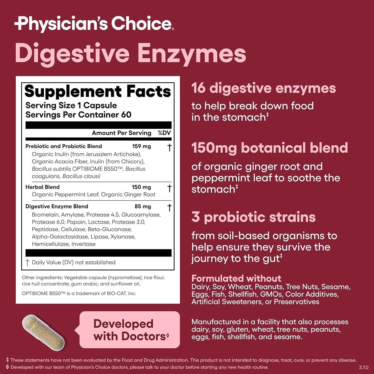 Physician's CHOICE Digestive Enzymes for Bloating & Digestion - 16 Enzymes