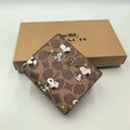 Coach X Peanuts Snap CBN32 Wallet In Signature Canvas With Snoopy Print New