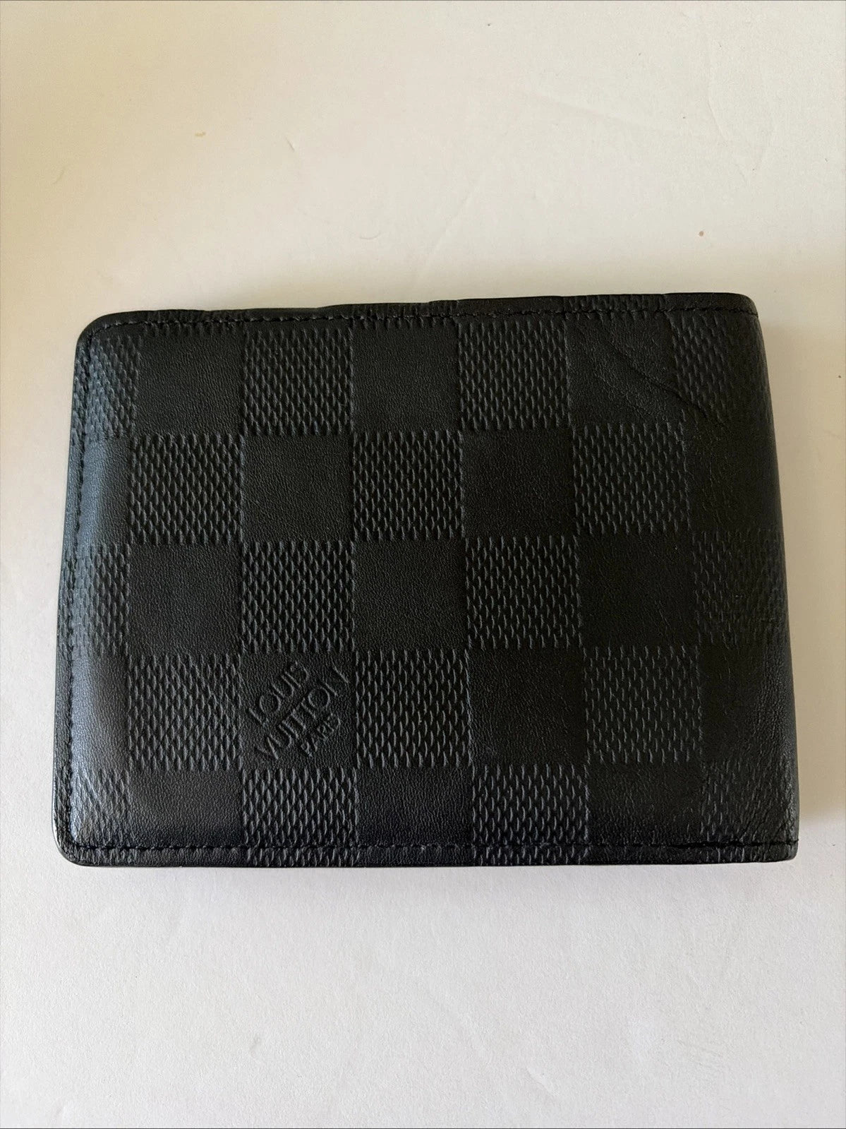 Louis Vuitton Damier Graphite Bifold Wallet Unisex Black Leather