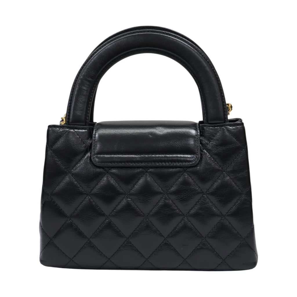 CHANEL Kelly Mini Shoulder Handbag Quilted Calfskin Black AS4416