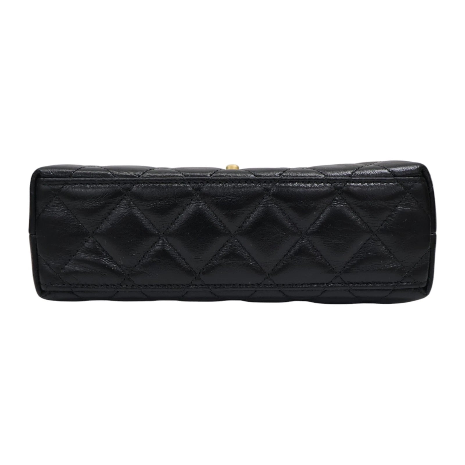 CHANEL Kelly Mini Shoulder Handbag Quilted Calfskin Black AS4416