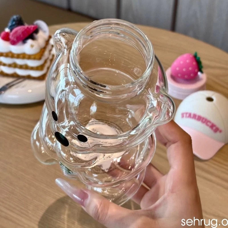 Starbucks Bearista Bear Cup Tumblers With Strawberry Topper Baseball Cap