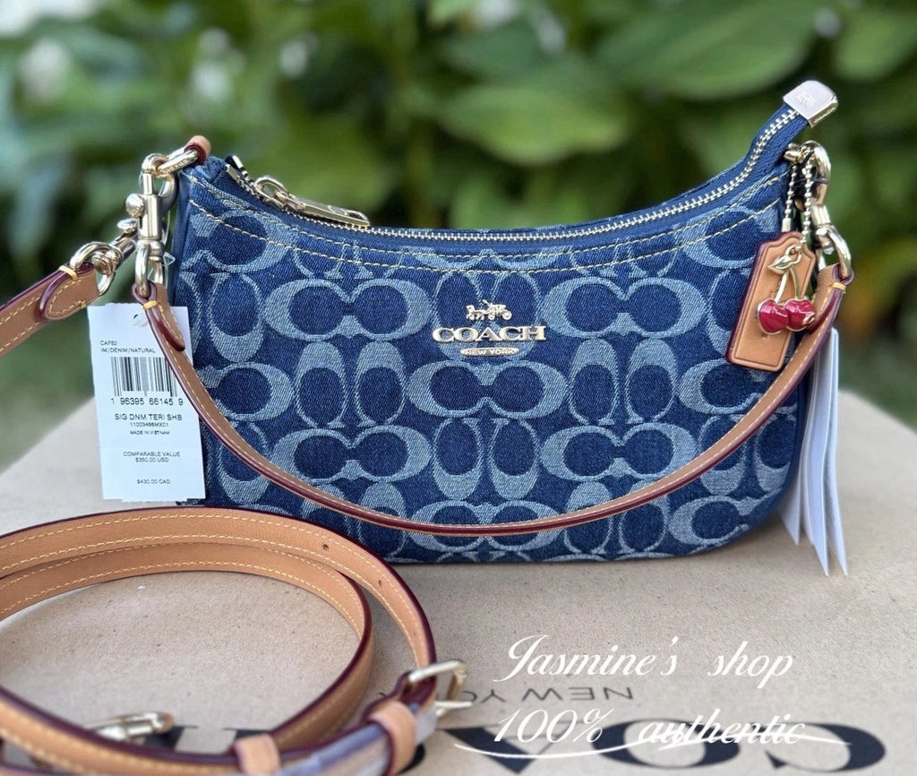 NWT Coach Teri Shoulder Bag In Signature Denim CAF82