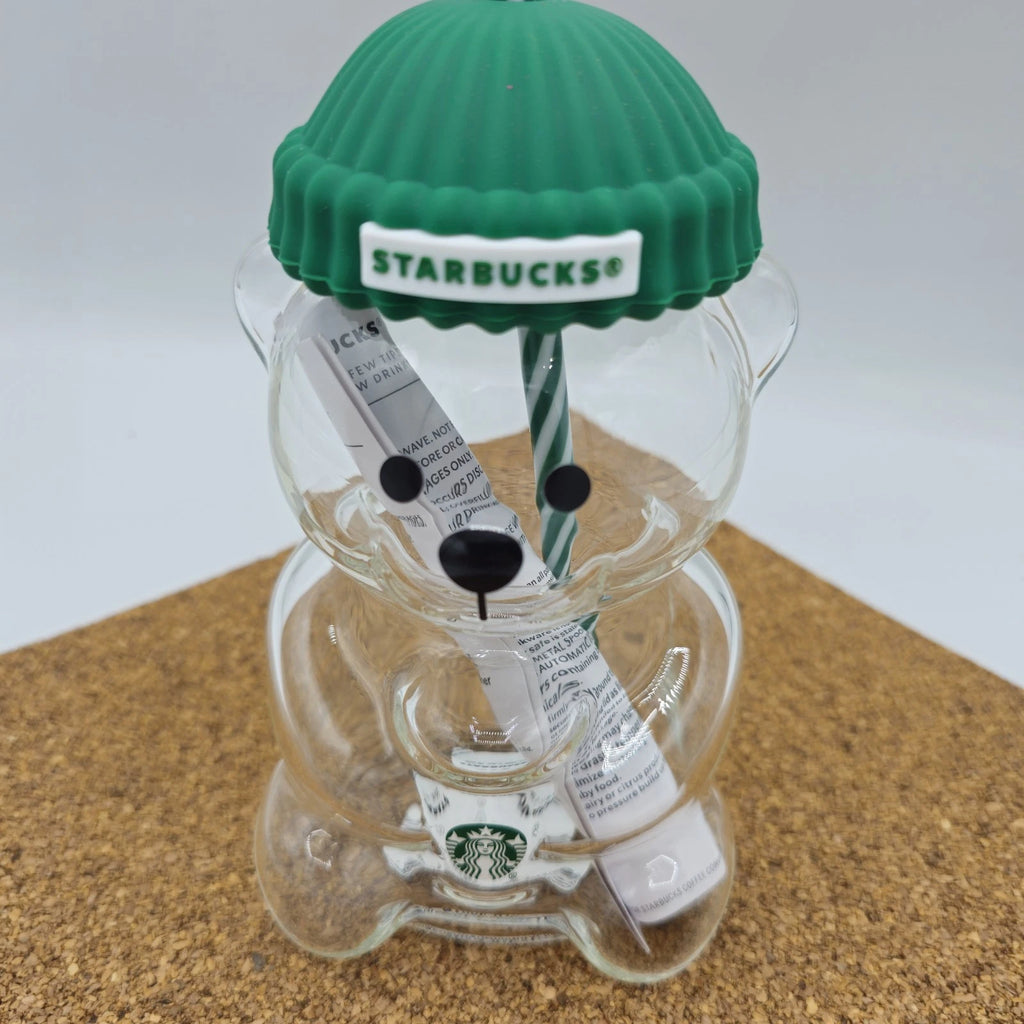 Starbucks Bearista Bear 2025 Glass Jar Cold Cup Tumbler Straw Limited Addition