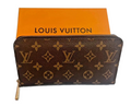 LOUIS VUITTON MONOGRAM ZIPPY WALLET ZIP AROUND LONG PURSE BROWN