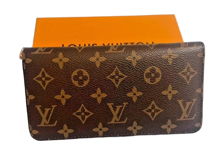 LOUIS VUITTON MONOGRAM ZIPPY WALLET ZIP AROUND LONG PURSE BROWN