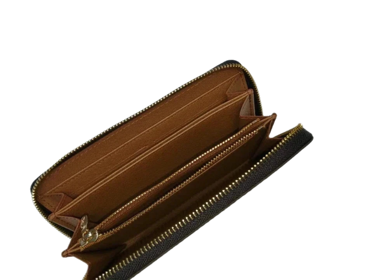 LOUIS VUITTON MONOGRAM ZIPPY WALLET ZIP AROUND LONG PURSE BROWN