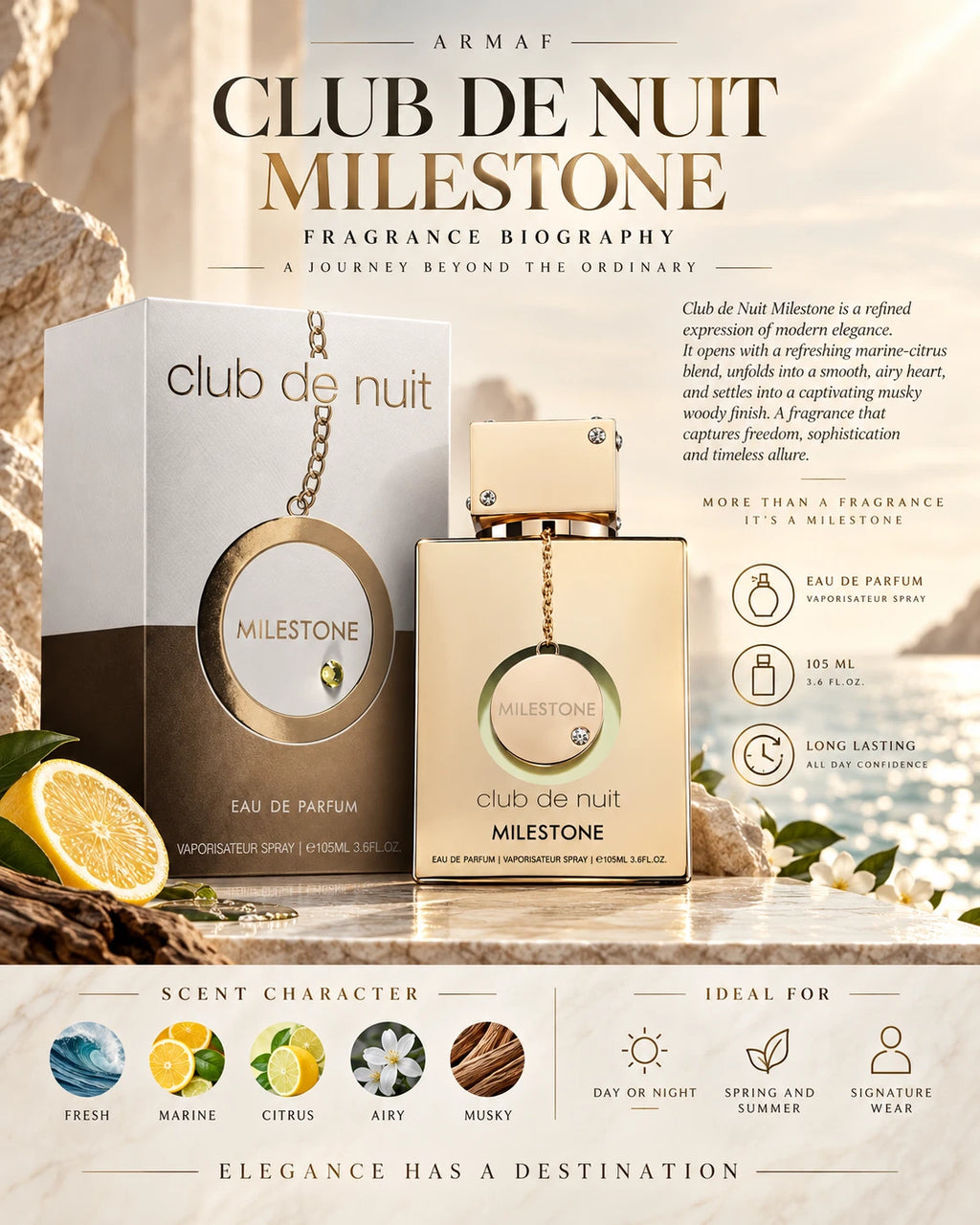 Armaf Club de Nuit Milestone EDP 105ml 3.6oz Cologne for Men Spray New