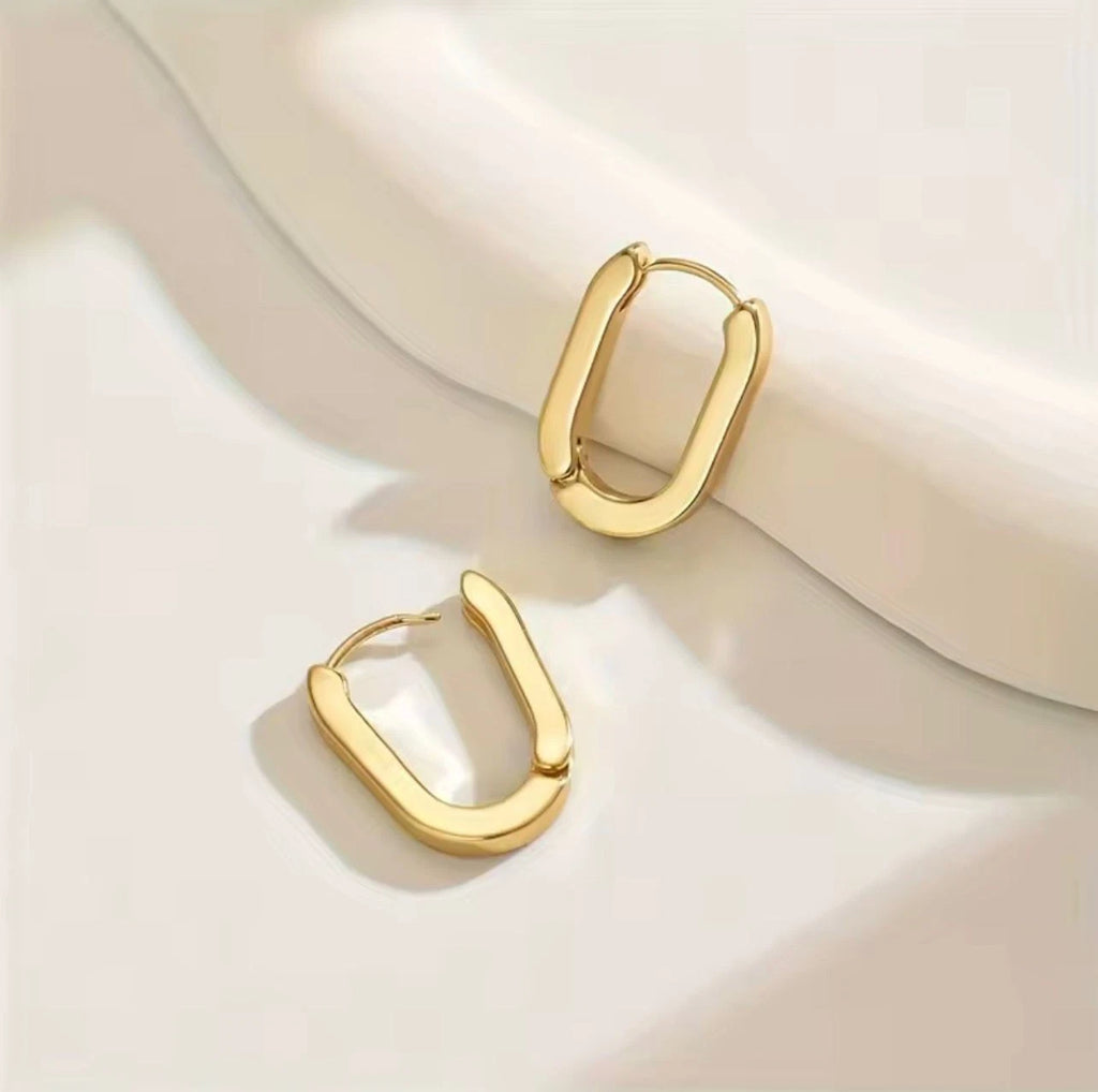 Square Hoop Earrings Stainless Steel Minimalist Punk Unisex Rock Jewelry Gifts