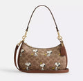 Teri Shoulder Bag Snoopy Print Signature Canvas