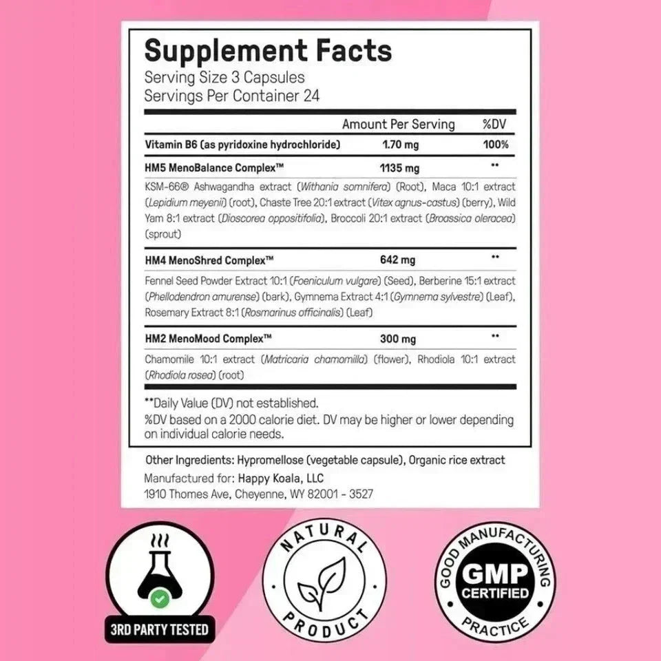 Happy Mammoth Hormone Harmony Natural Hormonal Support for Women 72 Capsules