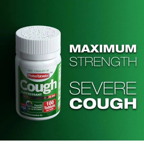 RoboTabs Cough suppressant 100 Tablets 30mg of Dextromethorphan